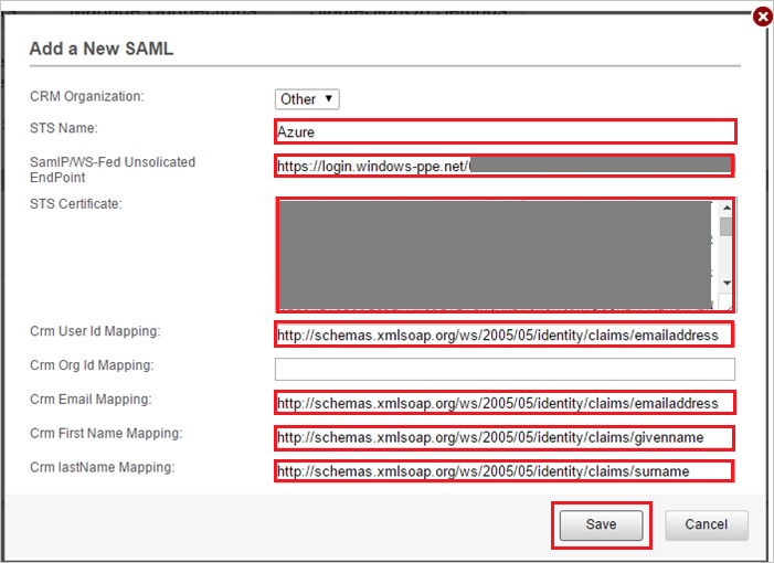 Add a New SAML section