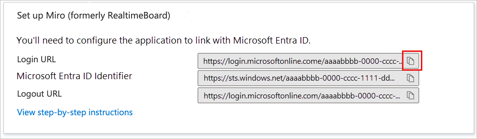 Copy Login URL Screenshot shows to copy Login URL.