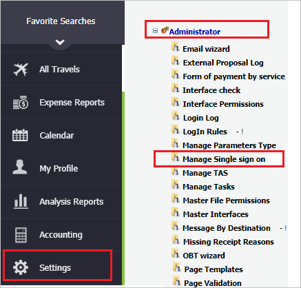 Screenshot shows Manage Single sign on selected.