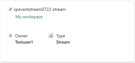 Skærmbillede, der viser Stream-metadataene på siden Med stream-detaljevisning.