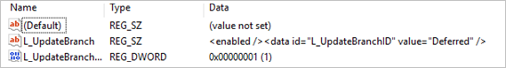 Administrative template L_Updatebranch registry key example for Microsoft Office