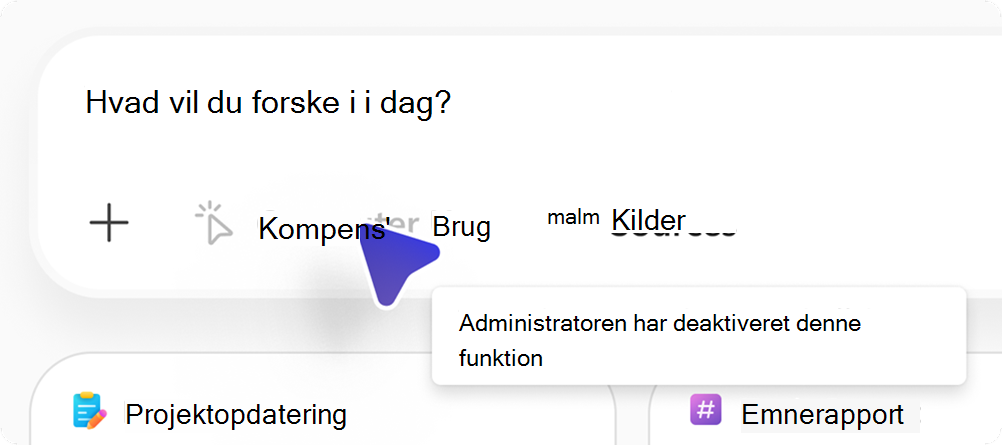 Skærmbillede, der viser indstillingen Computerbrug nedtonet.