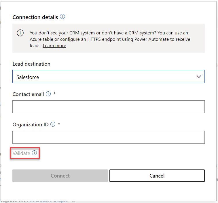 Screenshot of validating an offer by sending a test email with the Validate button highlighted.