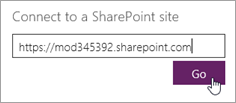 URL-adresse for SharePoint-forbindelse.