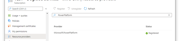 Registrere Power Platform-udbyderen i Azure