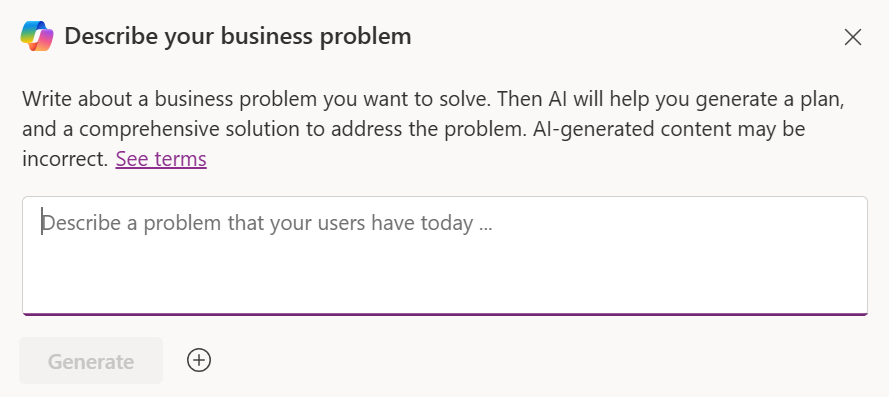 Skærmbilledet af planer i Power Apps.