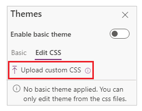 Overfør brugerdefineret CSS.