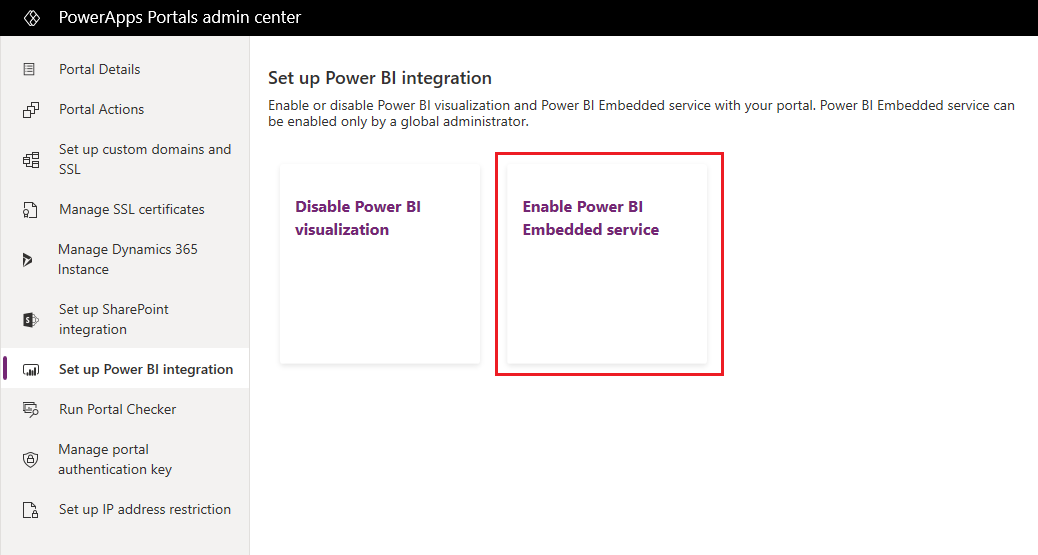 Aktivér Power BI Embedded-tjeneste.