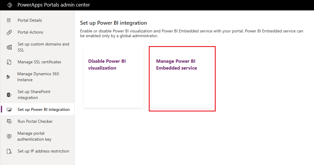 Administrer Power BI Embedded-tjeneste.