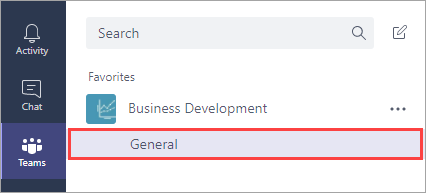 Vælg Generel kanal.