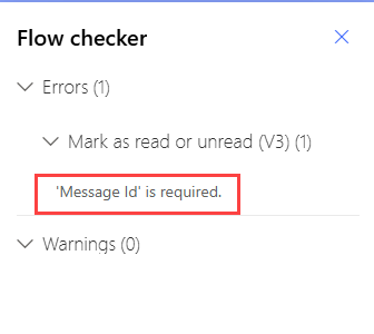 Skærmbillede af panelet Flowkontrol i den klassiske designer.