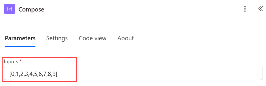 Konfigurer handlingen Sammensæt.