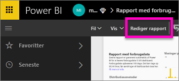 Screenshot showing select Edit report.
