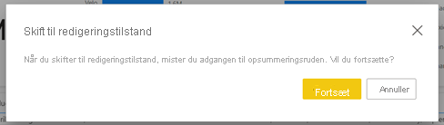 Skærmbillede af dialogboksen Skift til redigeringstilstand.