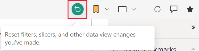 Et skærmbillede, der viser knappen Nulstil på handlingslinjen.