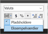Screenshot showing Show sample values.