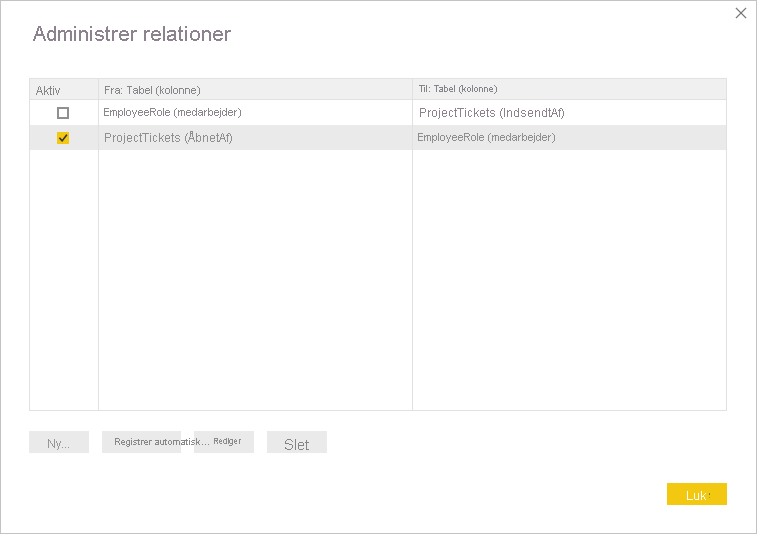 Screenshot of a OpenedBy active in the Manage relationships dialog box.