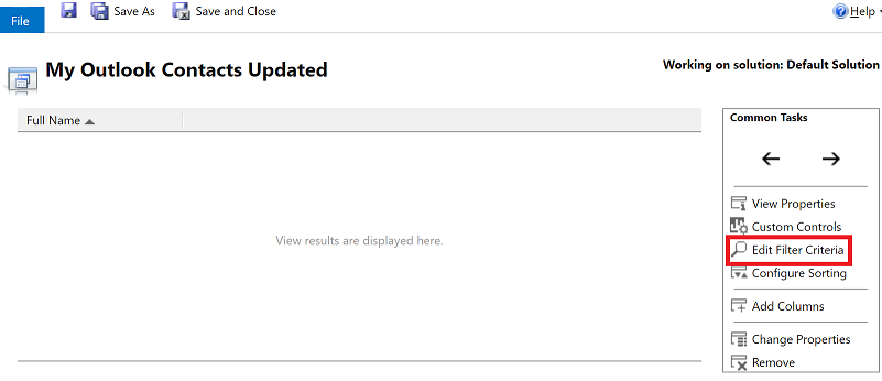 Vælg Rediger filterkriterier.