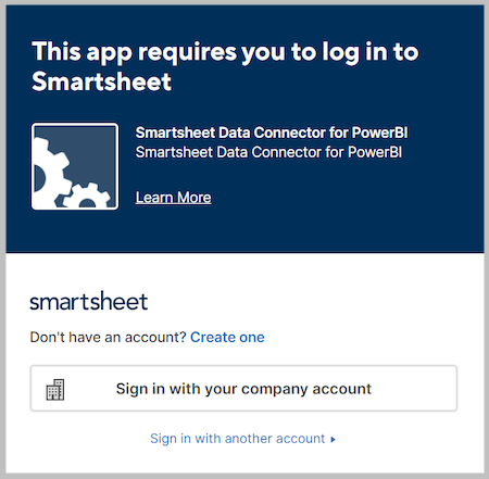 Skærmbillede af det Smartsheet-vindue, hvor du logger på Smartsheet.