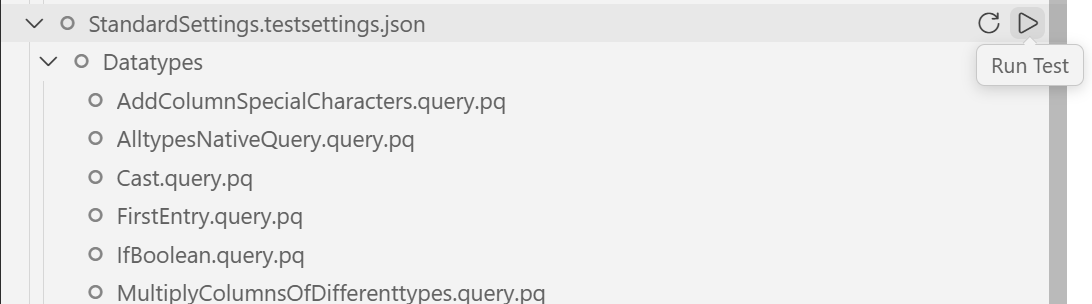 Skærmbillede af kørsel af en gruppe test fra Test Explorer.