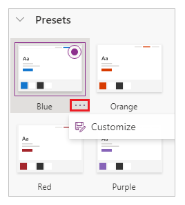 Kopiér et foruddefineret tema Kopiér foruddefineret tema.