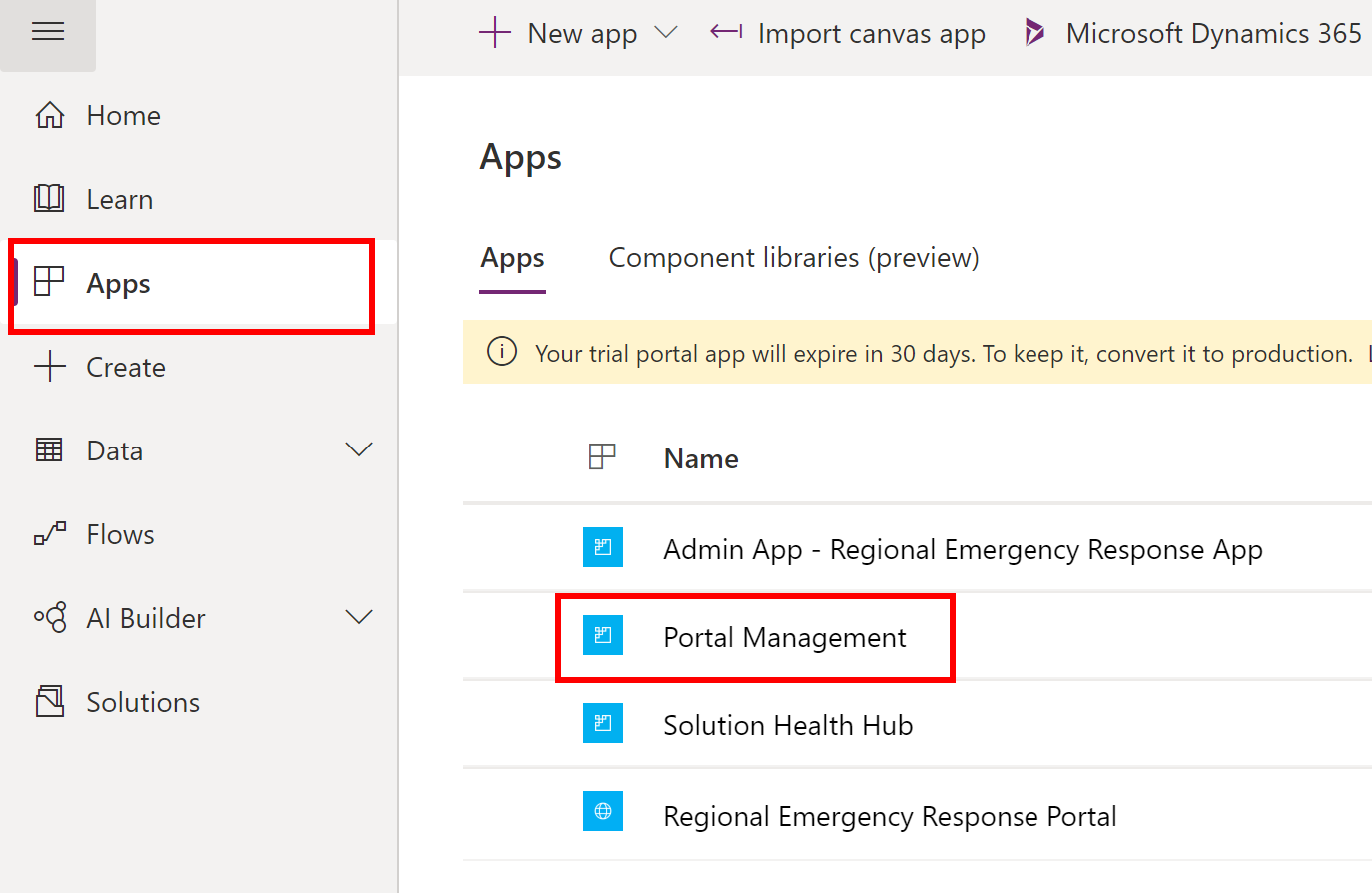 Åbn appen Portaladministration Åbn appen Portaladministration