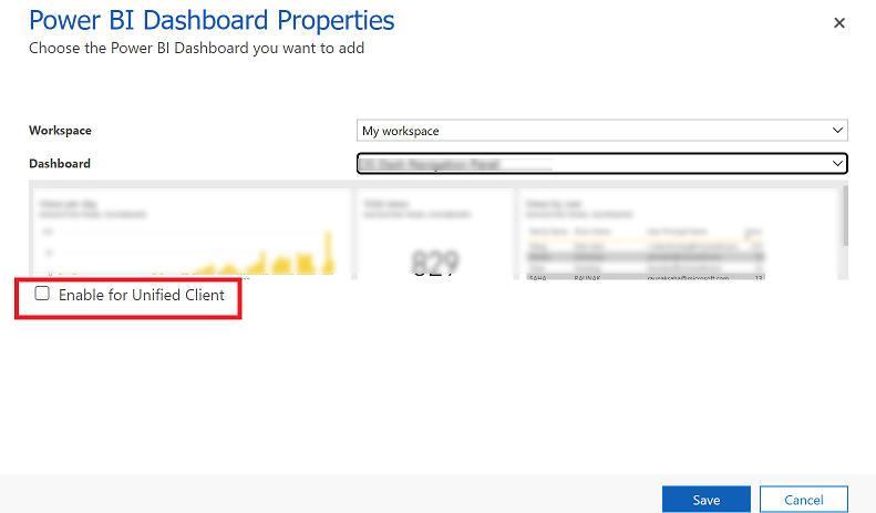 Tilføj et Power BI-felt til dit personlige dashboard Tilføj et Power BI-felt på dit personlige dashboard.