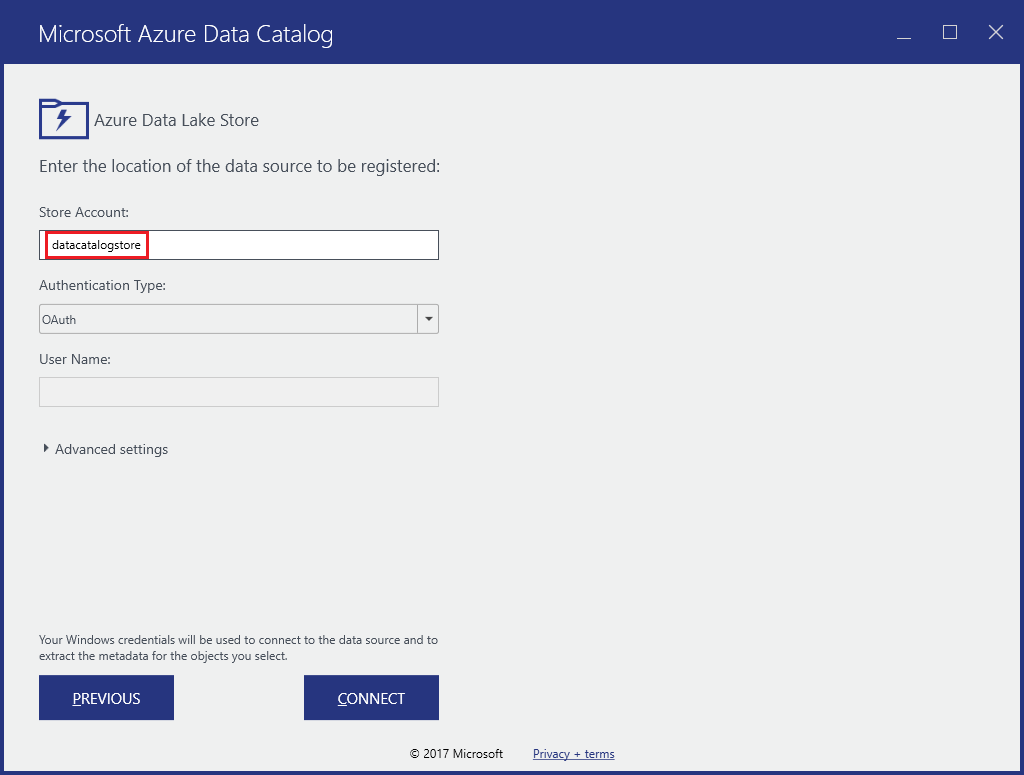 Connect to data source Connect to data source