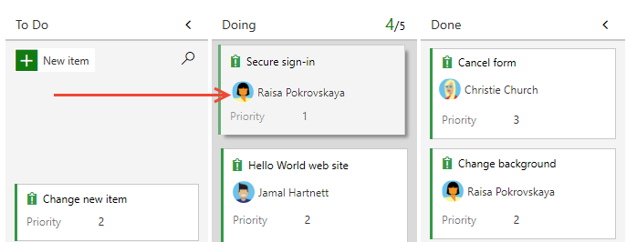 Update status on Kanban board, Basic process.