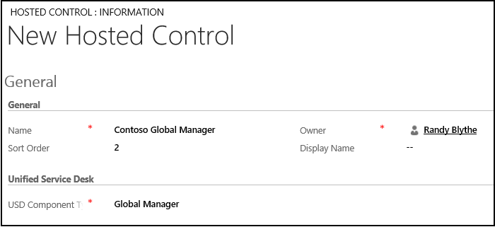Tilknyttet kontrolelement for Global Manager