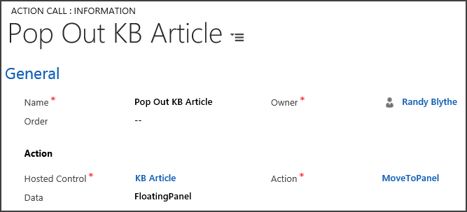 Handlingsopkald for konfiguration af pop op-funktionen