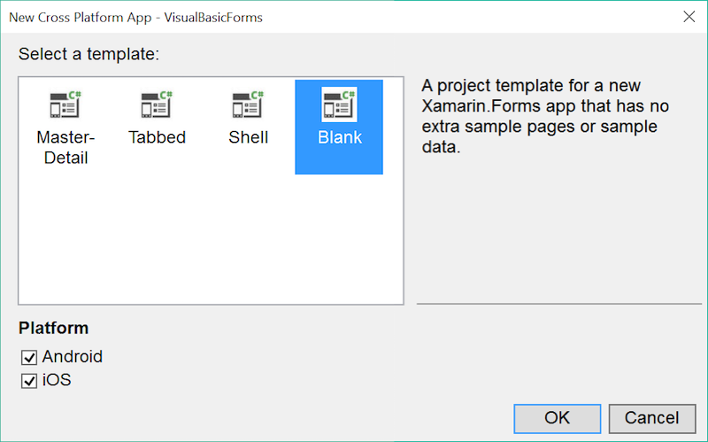 Blank Xamarin.Forms template