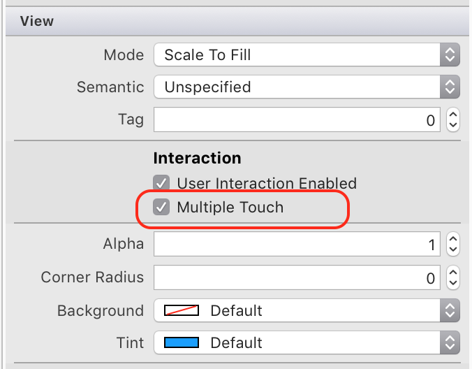 Multi-touch enabled in the iOS Designer