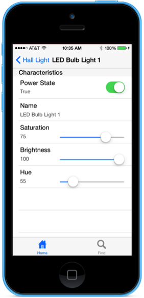 Changing the state of a light in an iOS app