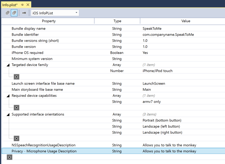 Adding NSMicrophoneUsageDescription
