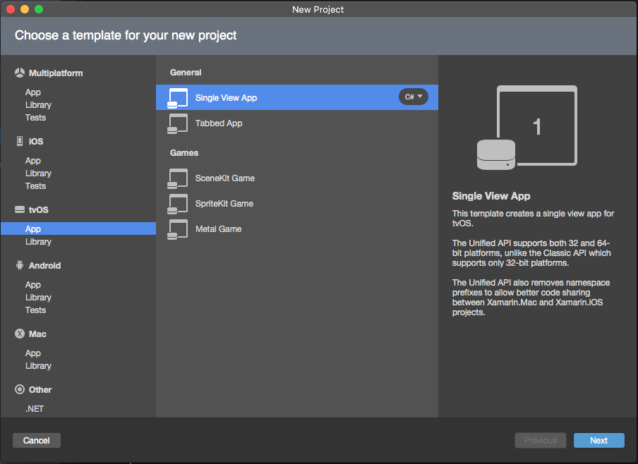 Select Single View App