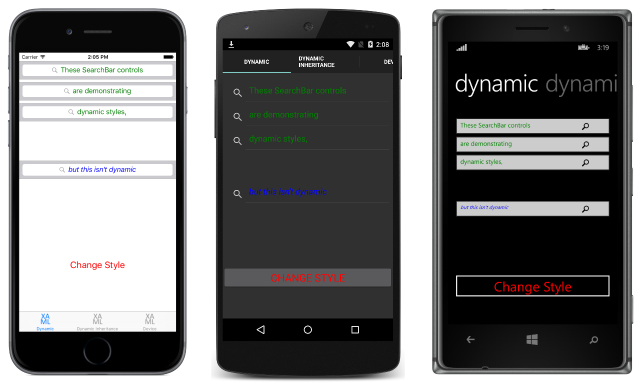 Green Dynamic Style Example