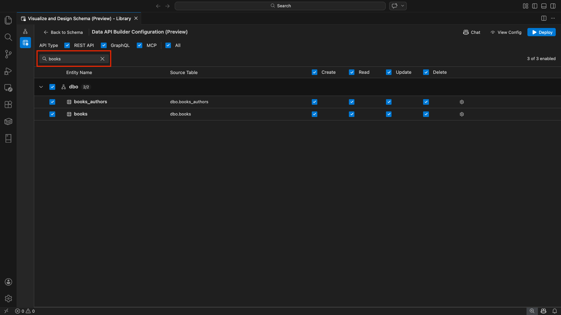 Screenshot of the entity filter box with a search term filtering the entity list.
