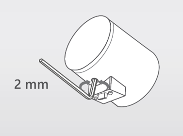 Diagram of locating the camera orientation driver pin on the bottom of the camera body.