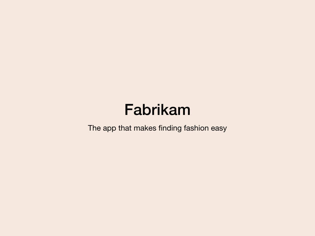 Slide for Fabrikam-navnet og -sloganet.