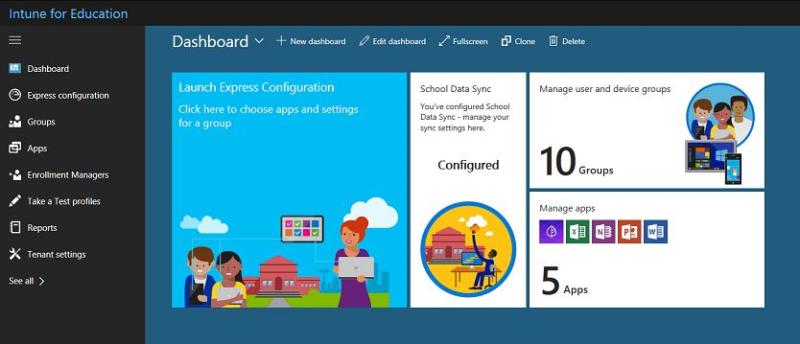 Screenshot of Intune for Education.