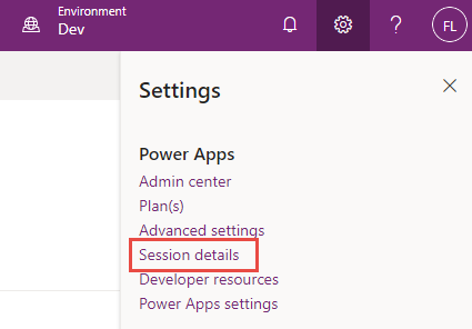 Screenshot showing the session details button.