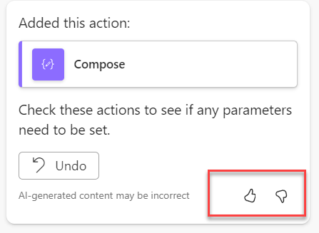 Screenshot showing the feedback icons.