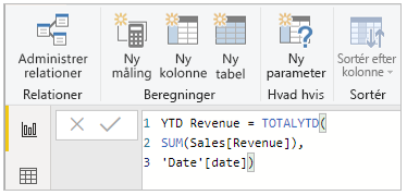 DAX-formel med ekstra linjeskift ved at trykke på Alt + Enter.