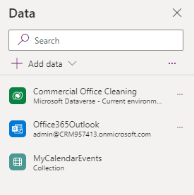 Screenshot of the connectors that Copilot added to the application.