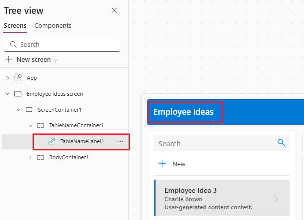 Screenshot of the header label.