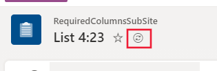 Screenshot that shows the sync icon next to the list name.