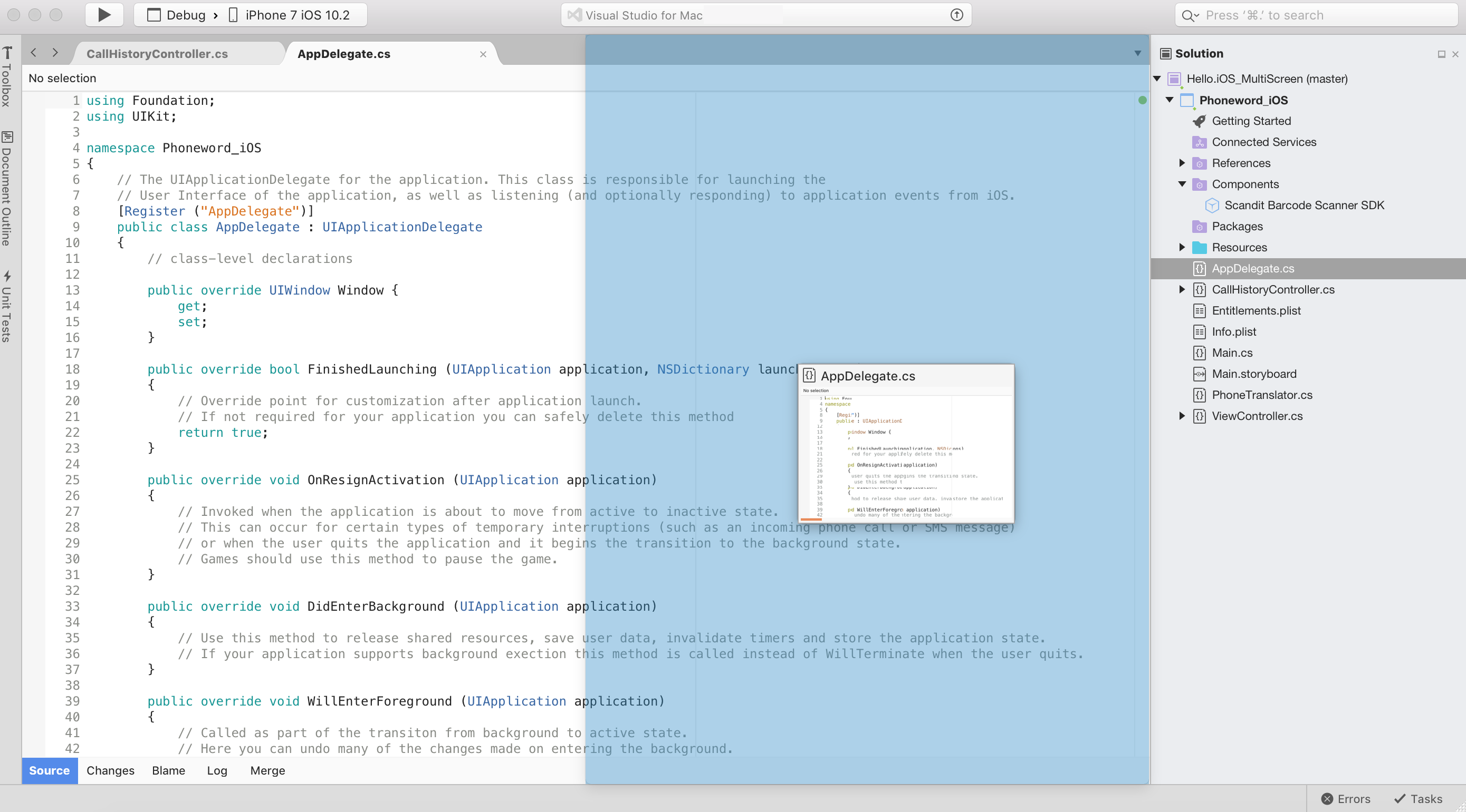 Two column side-by-side mode