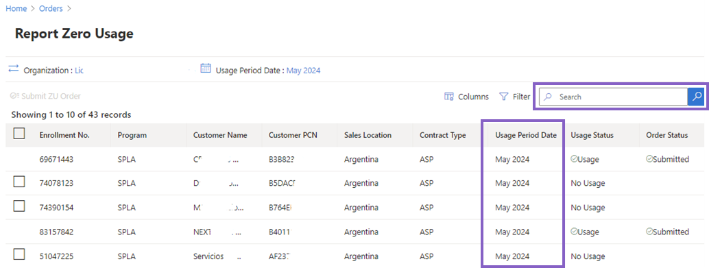 Rapporter over nul forbrug.