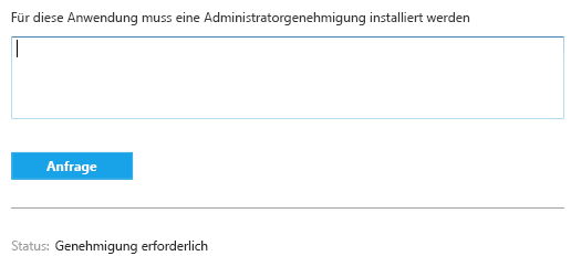 Softwarecenter-App-Installationsanforderung zur Genehmigung